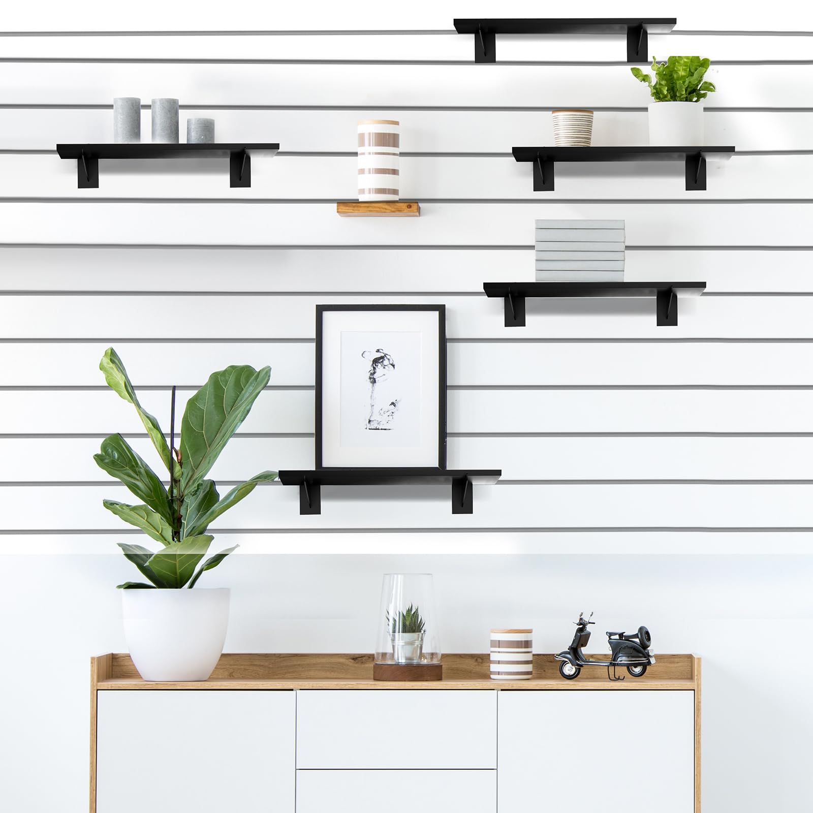 Amazon.com: 4 Pack Wooden Slatwall Shelf, 15.7 x 5.9 Inch Slatwall